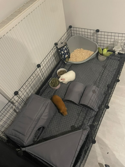 Mata do klatki dla świnek, królika 78x48 wodoodporna jasny róż