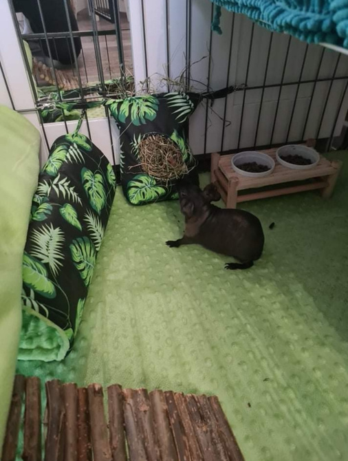 Mata do klatki dla świnki, jeża 110x50 wodoodporna ciemno szara