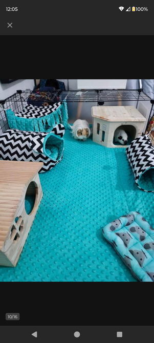 Mata do klatki dla świnki, jeża 120x60 wodoodporna jasna zieleń z rantami