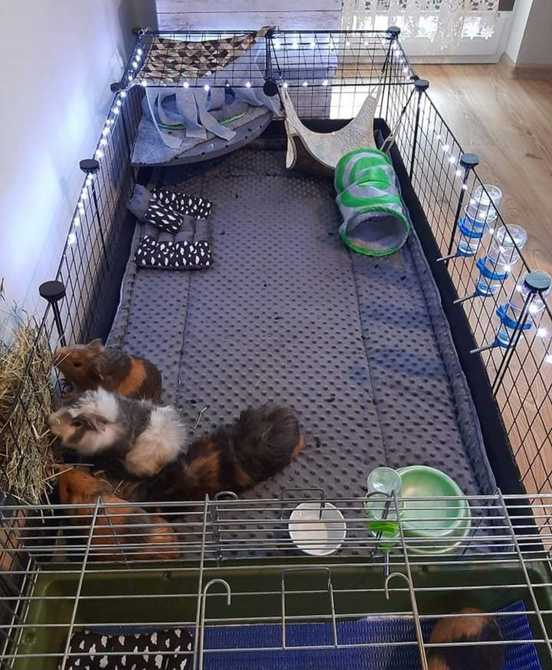 Mata do klatki dla świnki, jeża 100x40 wodoodporna szara