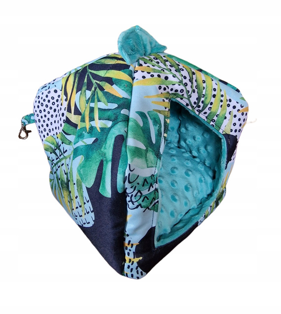 Domek z kokardką dla świnki morskiej,jeża małych gryzoni + poduszka.Wygodny