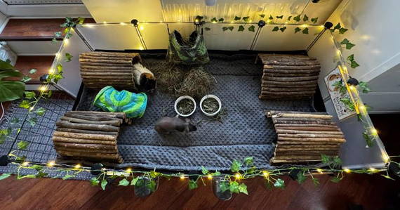 Mata do klatki dla świnek, królika 110x75 wodoodporna ciemno szara